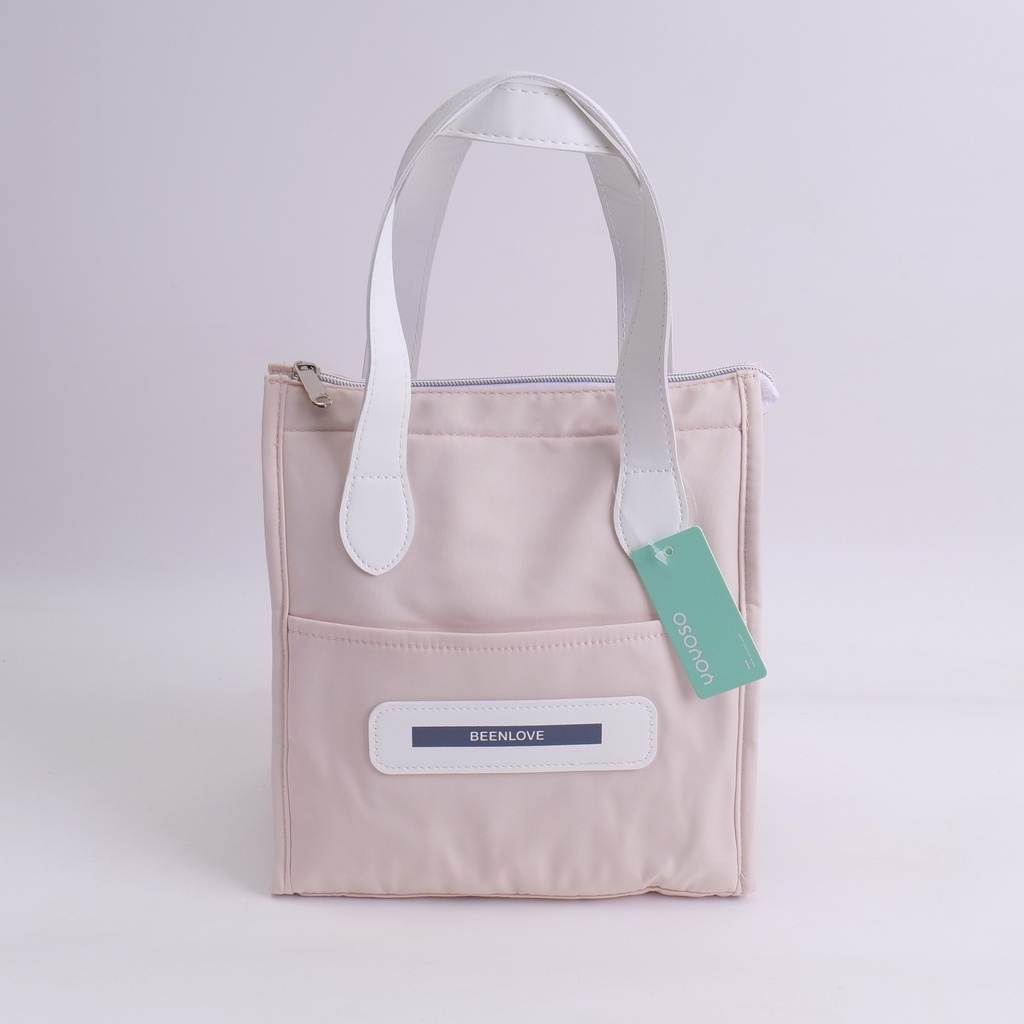 Smiley compact lunch bag - pink