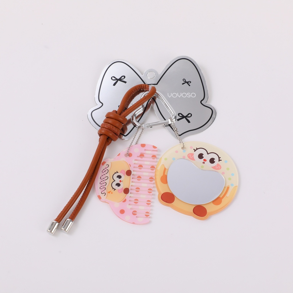 Candy Toy Series – Blue Croissant Charm with Mirror and Comb