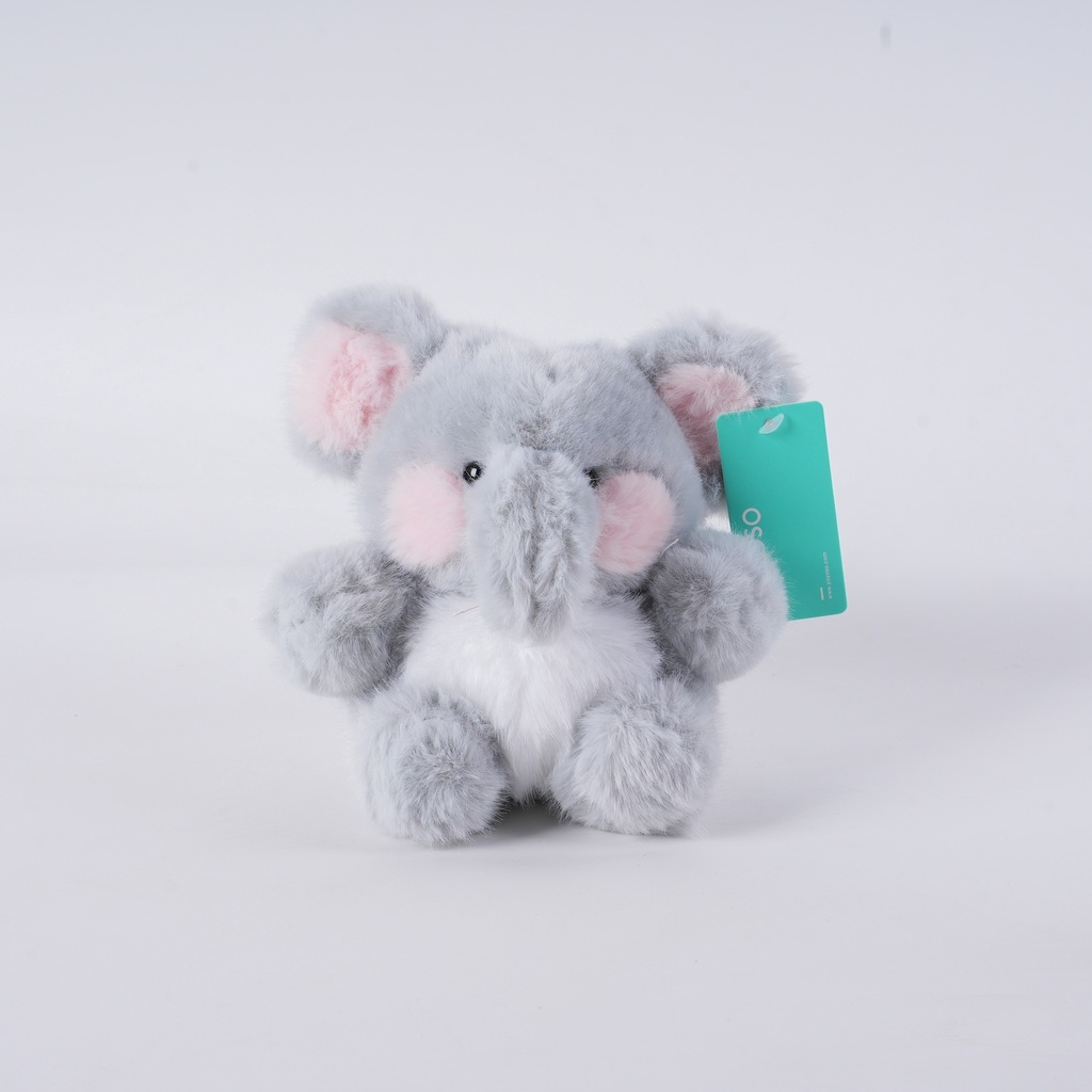 HY-MR8006 Gray Sitting Elephant Plush Toy - 17CM