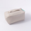 Woven Surface Multi-Functional Cosmetic Bag - Apricot