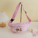 Dachshund Series - Embroidered Puppy Sport Waist Bag - Pink
