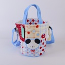 Bowtie Dog Drawstring Bucket Bag