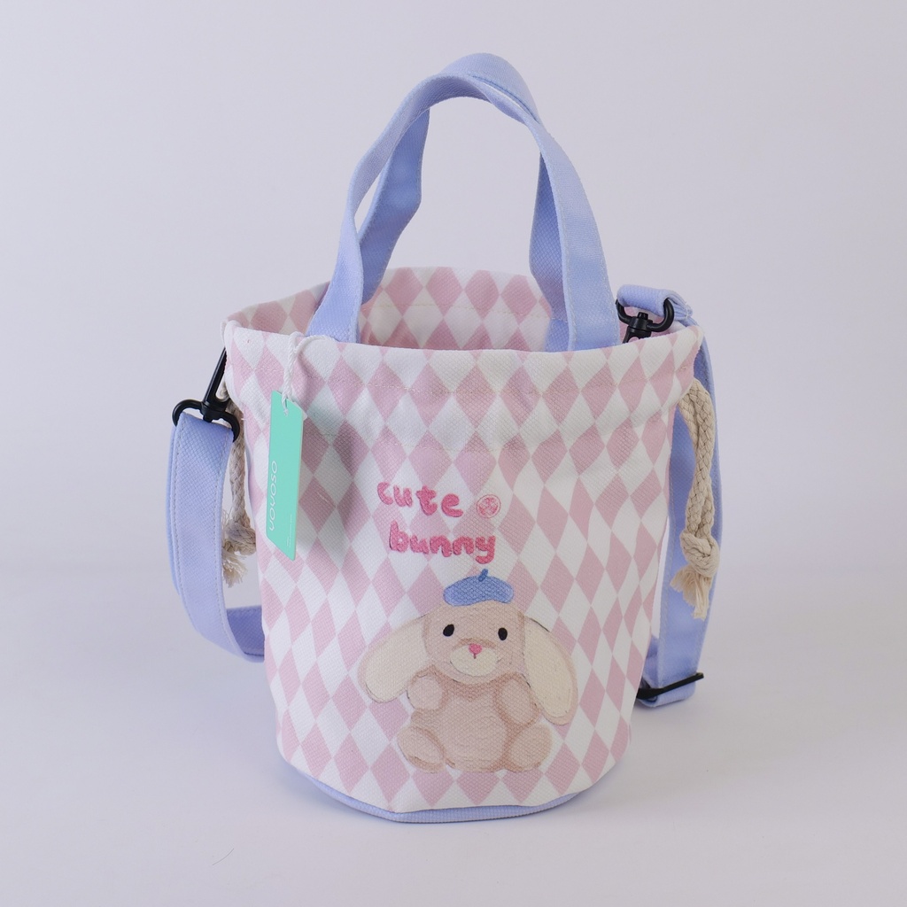 Rabbit Drawstring Bucket Bag