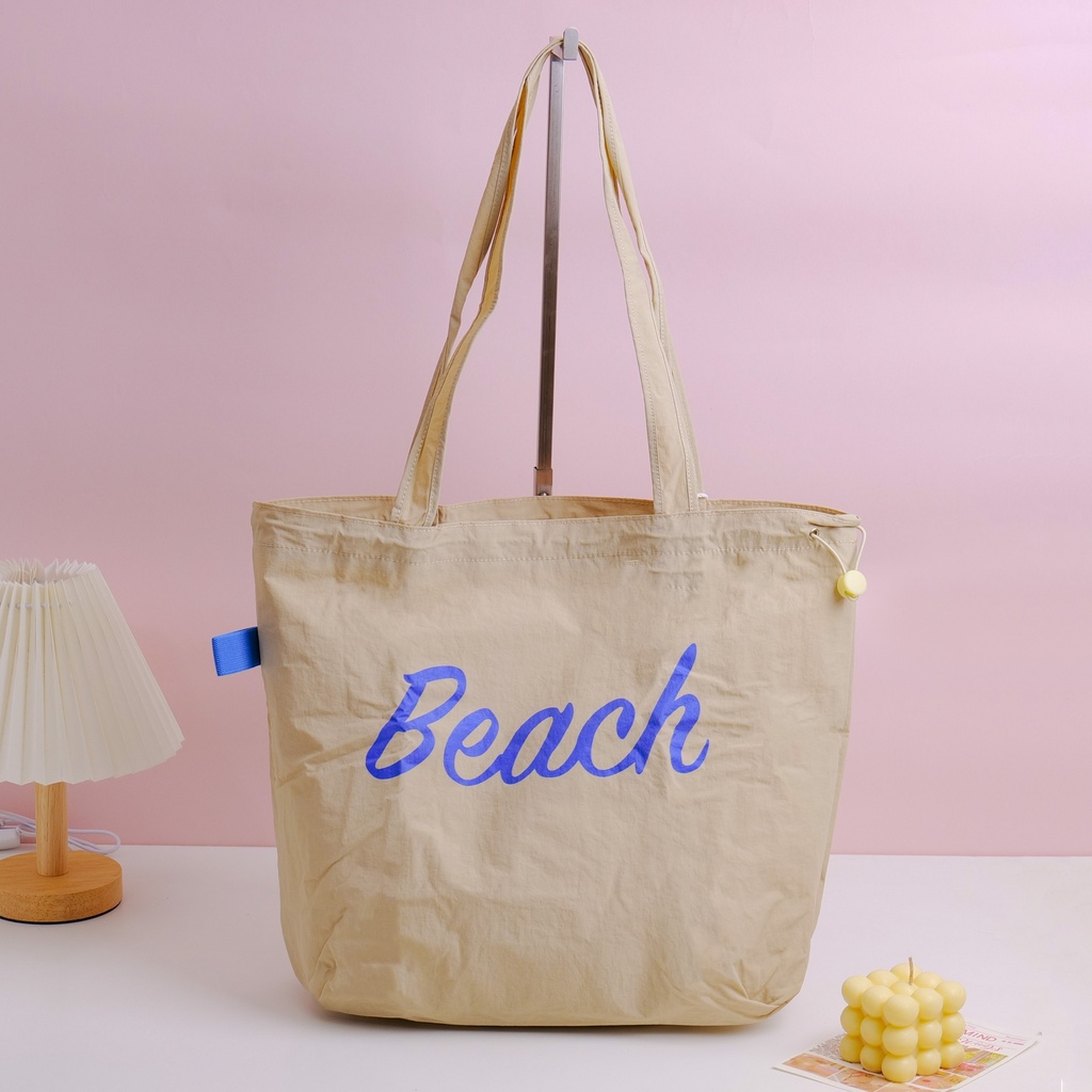 Quick-Dry Series Drawstring Canvas Bag - Beige