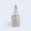 Minimalist Checkered Shopping Bag - Khaki
