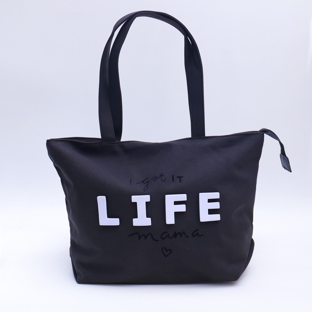 Letter Tote Bag - Black