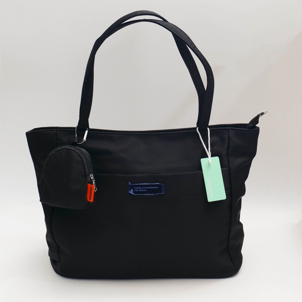 Handheld and Shoulder Dual-Carry Bag - Black