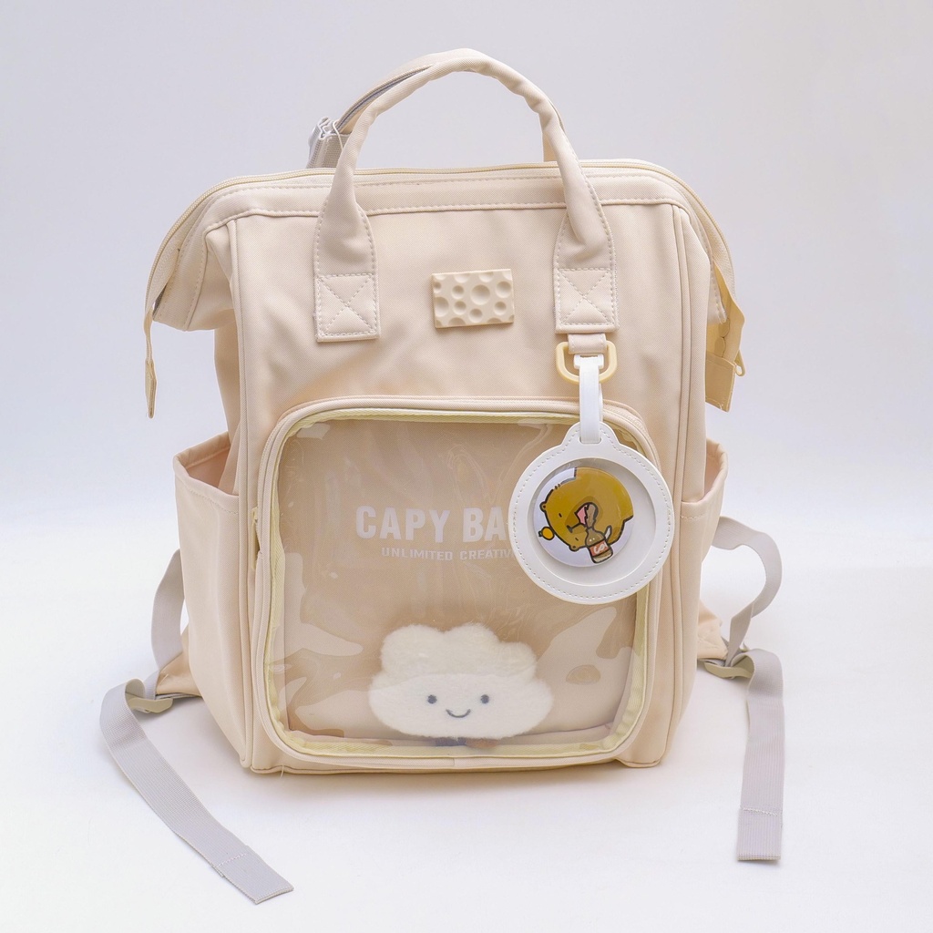 Kids' Backpack with Bonus Mini Pouch - Beige