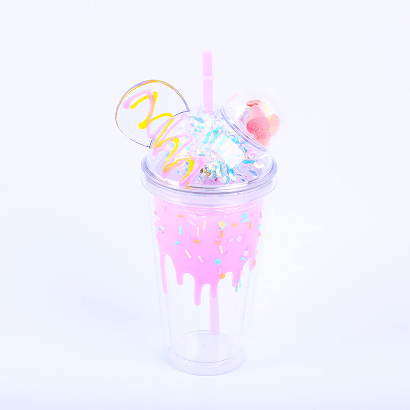 Simple and fashion double-layer straw pl