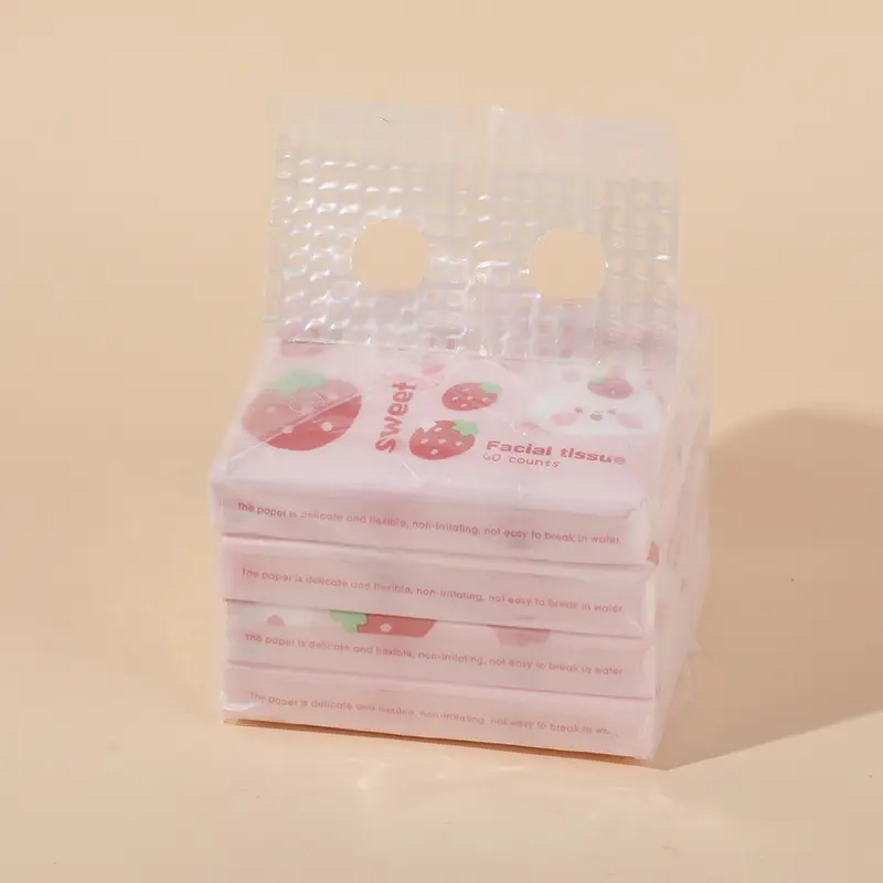 Fruit series soft facial tissue-4 packs