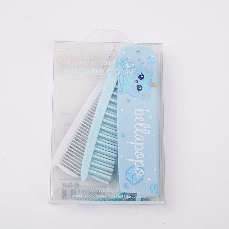 Multi-functional foldable comb-blue
