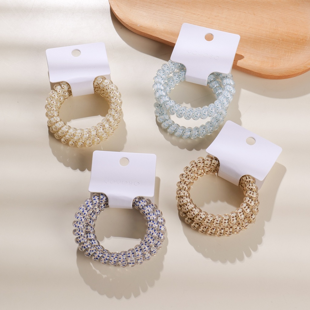 Polka Dot Colorful Spiral Hair Ties – 2pcs
