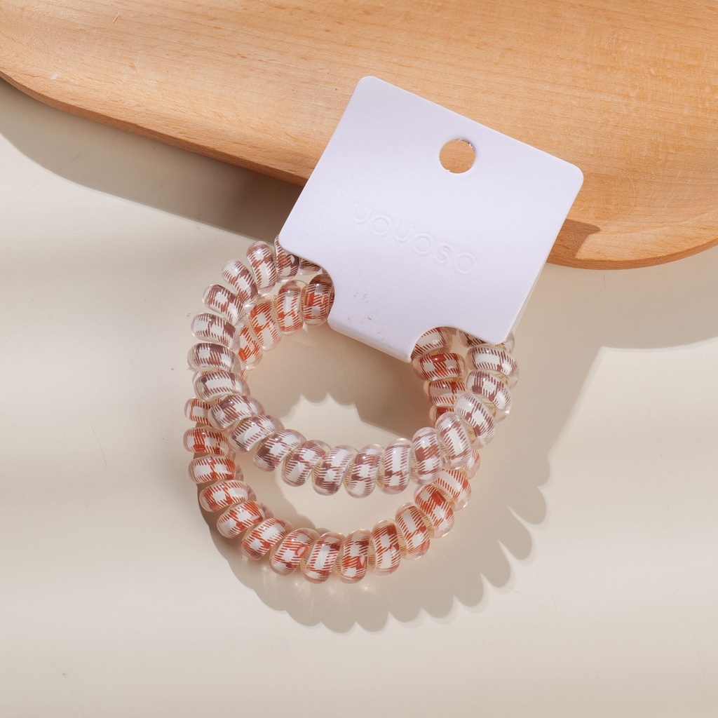 Preppy Plaid Spiral Hair Ties – 2pcs
