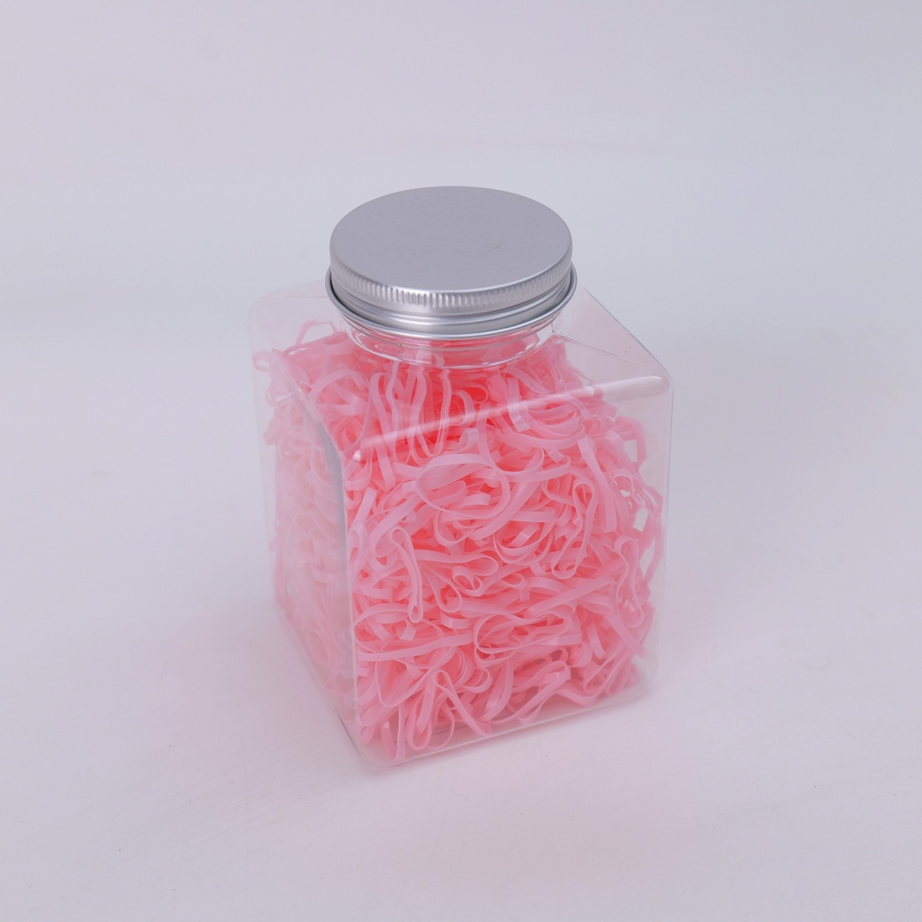 Large Square Bucket Disposable Hair Ties