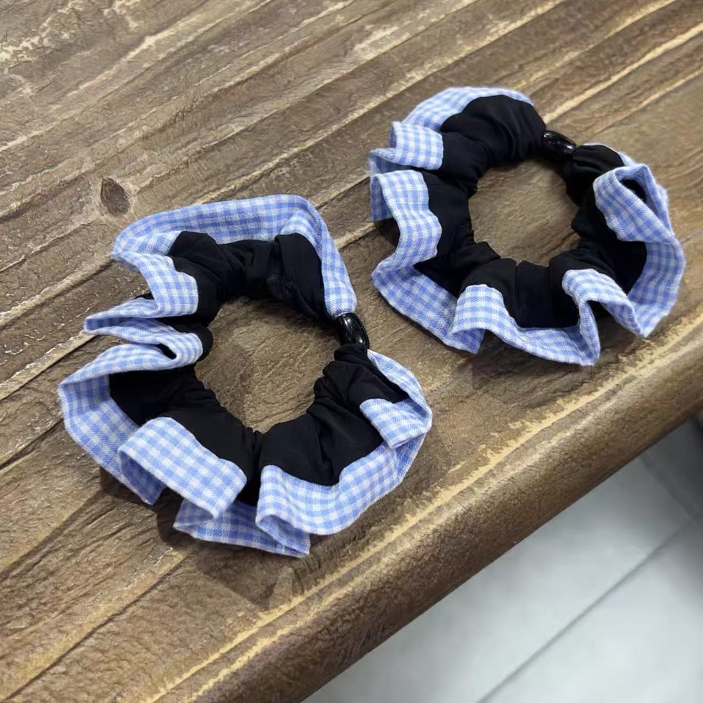Simple Plaid Fabric Hair Ties-2pcs