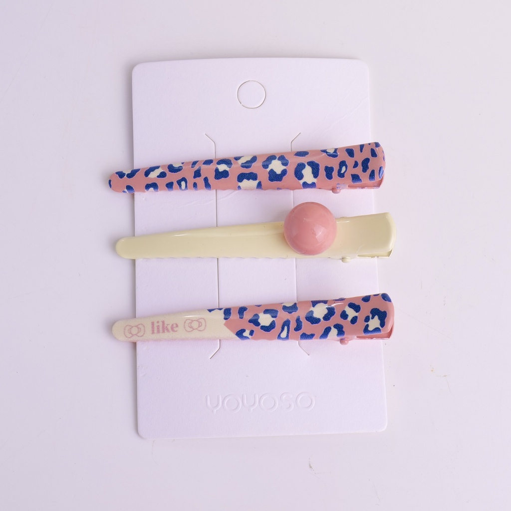 Pink Leopard Series – No-Crease Hair Clips – 2pcs