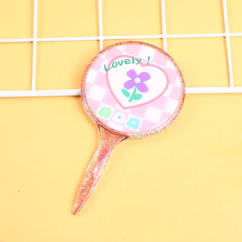 Grid with flower transparent glitter mir