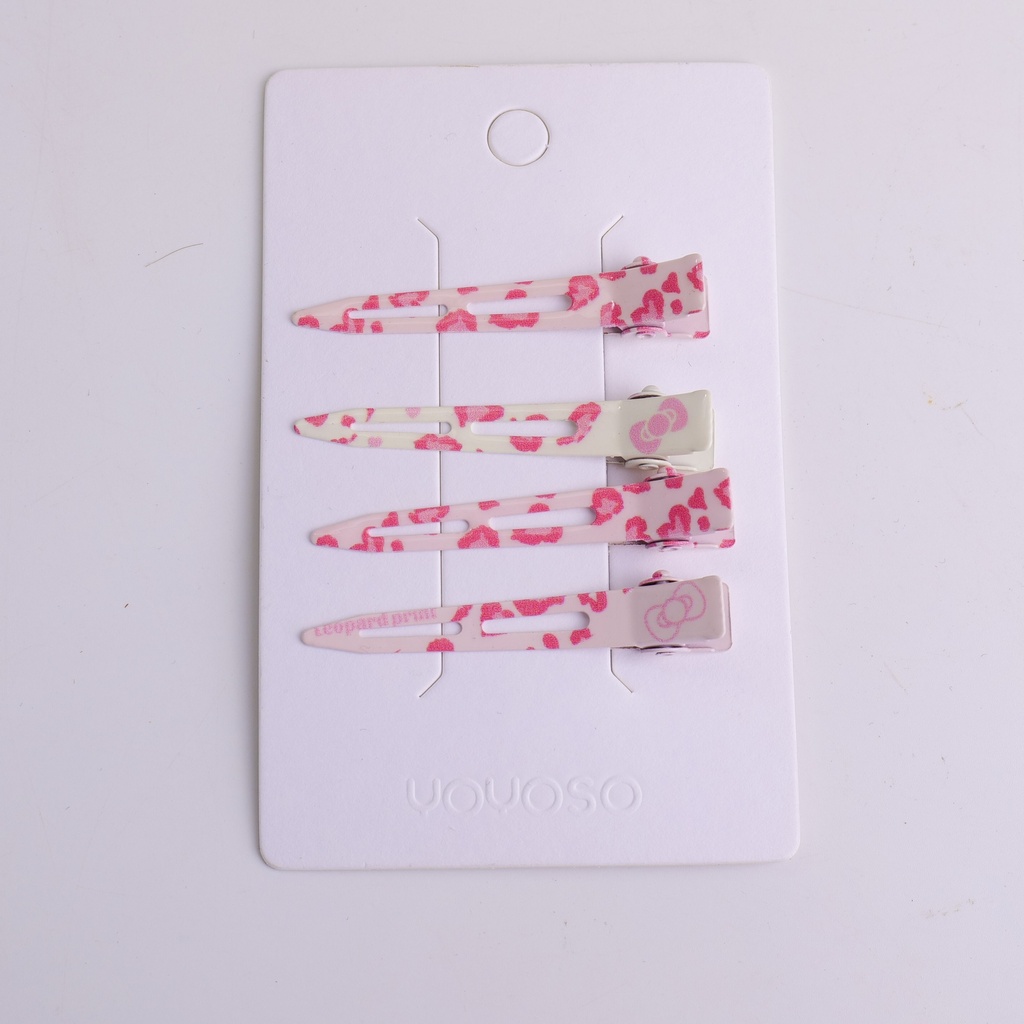 Pink Leopard Series – No-Crease Hair Clips – 4pcs