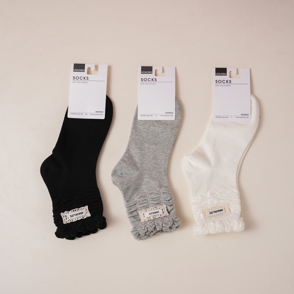 Letter Trim Women's Mid-Calf Socks