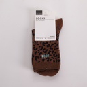 Leopard Embroidered Women's Mid-Calf Socks – Coffee
