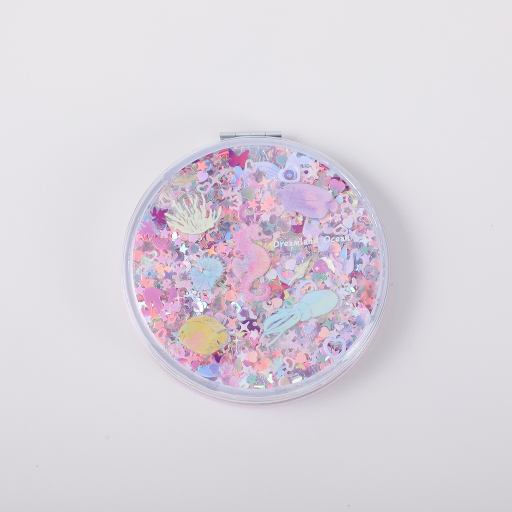 Ocean Series Round Rhinestone Mirror