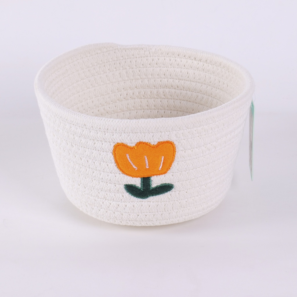 Orange Blossom Cotton Rope Basket – Small