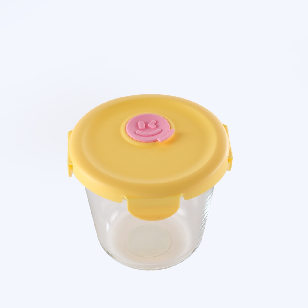 Small Tall Glass Food Storage Bowl 730ml - Yellow