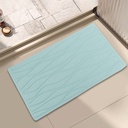Simple Rubber Bathroom Mat - Light Blue