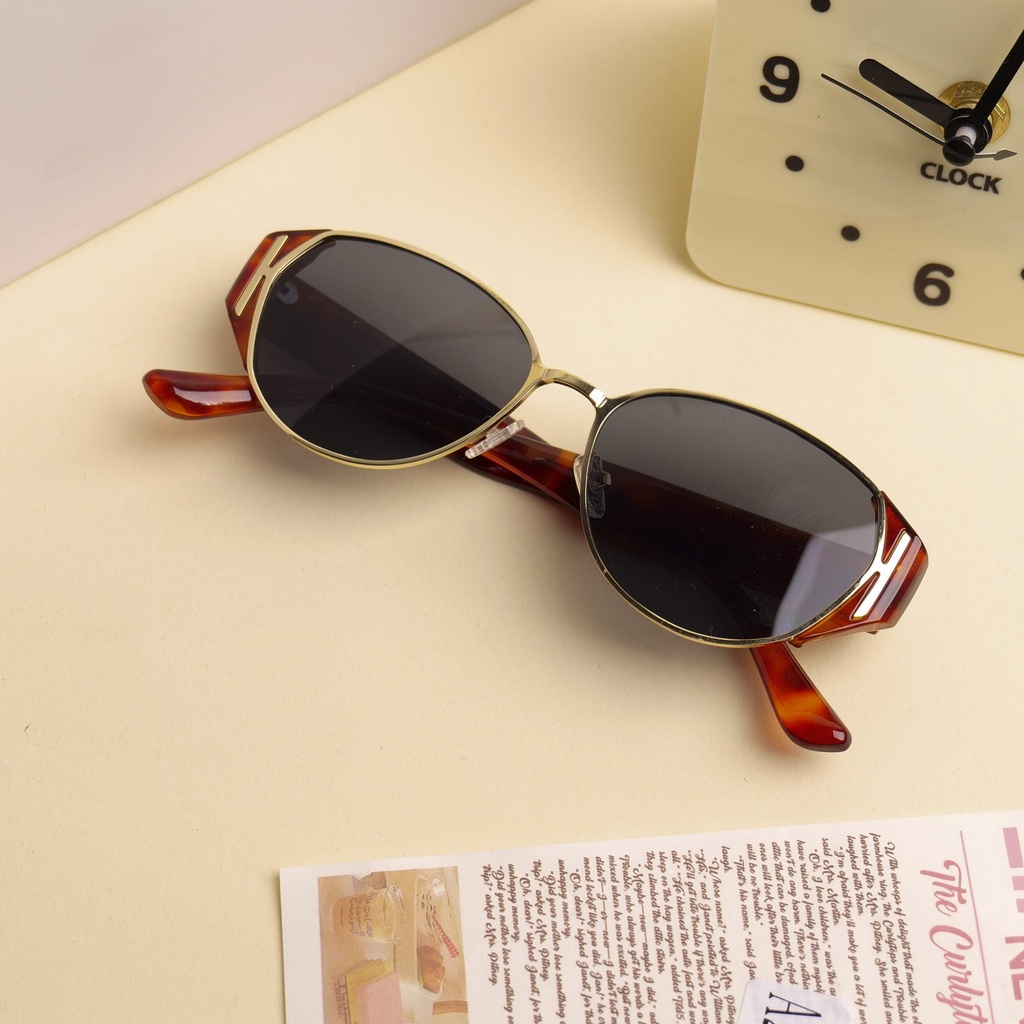 Metal Frame Women's Sunglasses - Brown