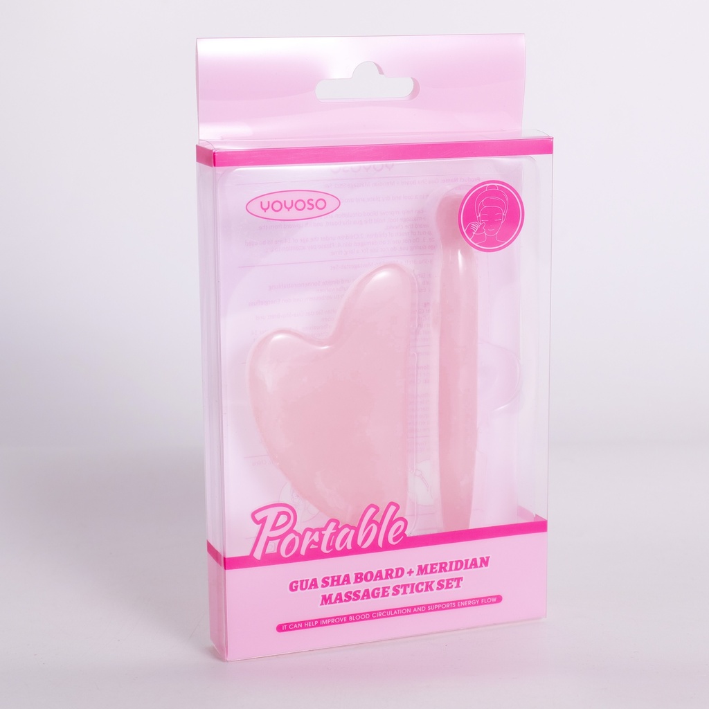 Gua Sha Board + Meridian Massage Stick Set