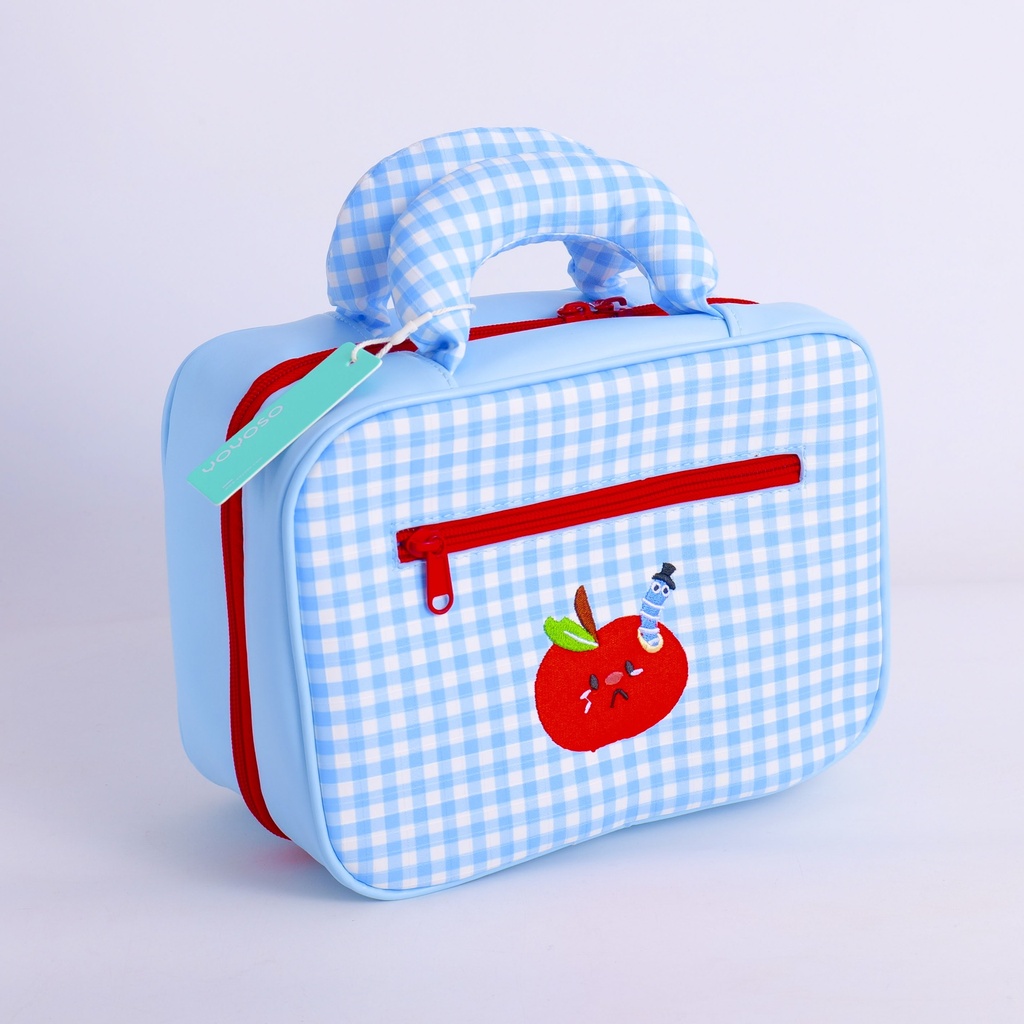 Apple Series - Blue and White Apple Large-Capacity Cosmetic Bag
