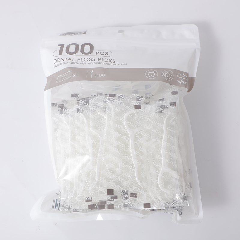 Individually packed high molecule dental floss pick (100pcs)