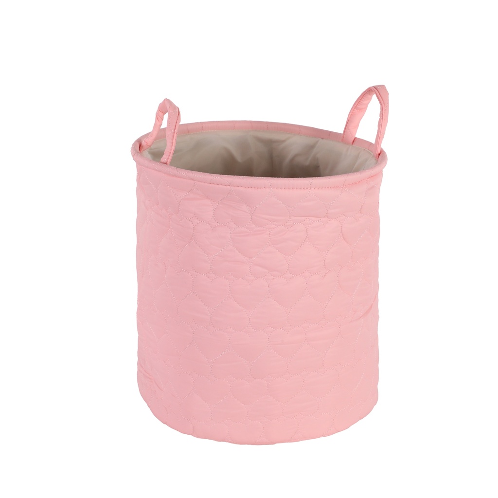 Candy Color Heart Storage Round Bucket - Pink