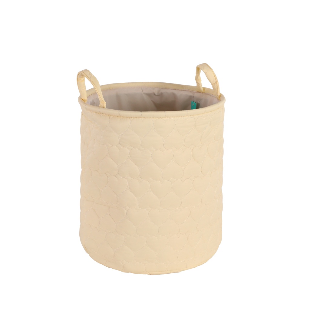 Candy Color Heart Storage Round Bucket- Yellow
