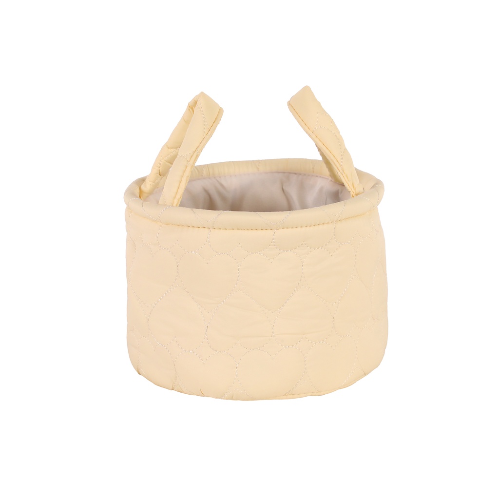 Candy Color Heart Desktop Storage Round Bucket - Yellow