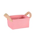 Embroidered Composite Square Box with Chunky Handle - Pink