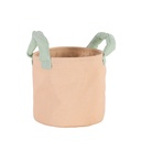 Embroidered Composite Round Bucket with Chunky Handle - Yellow