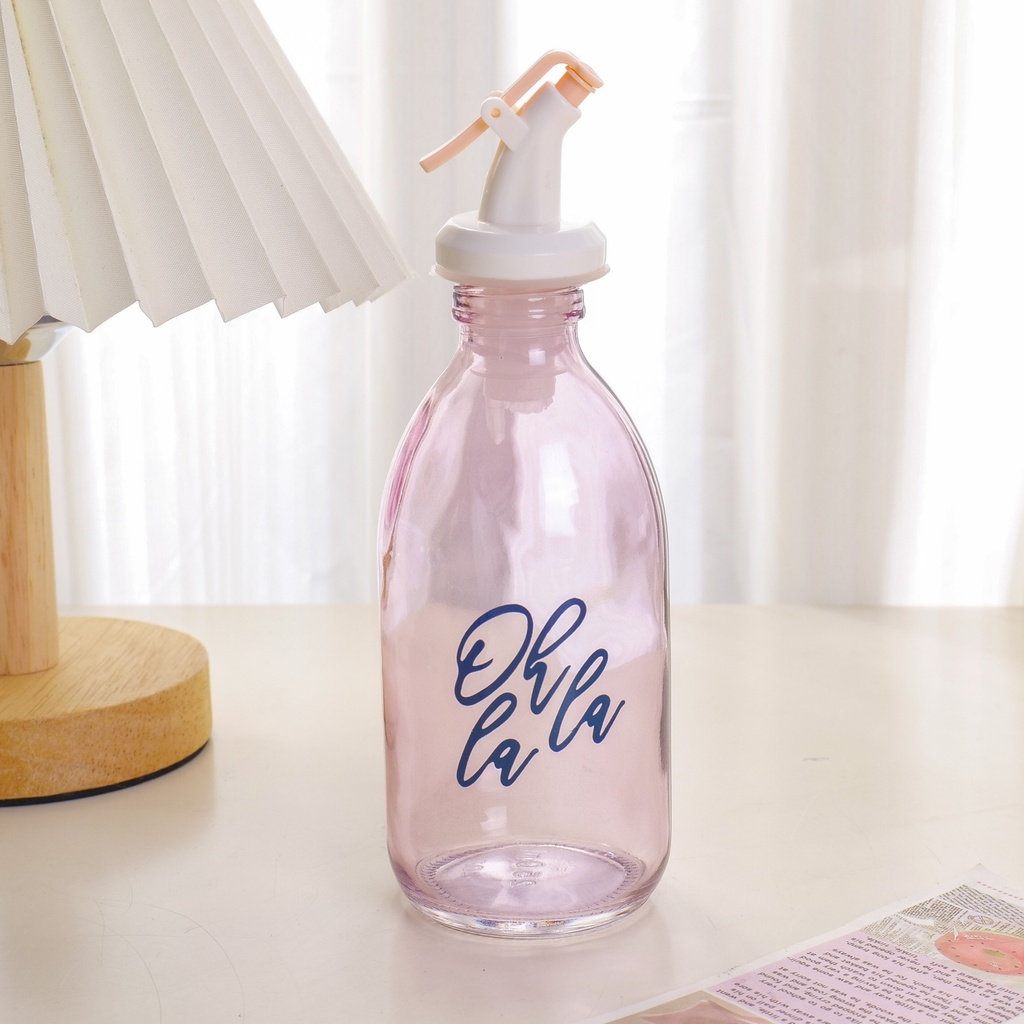 HS-YH6001English Letter Glass Oil Bottle 250ml