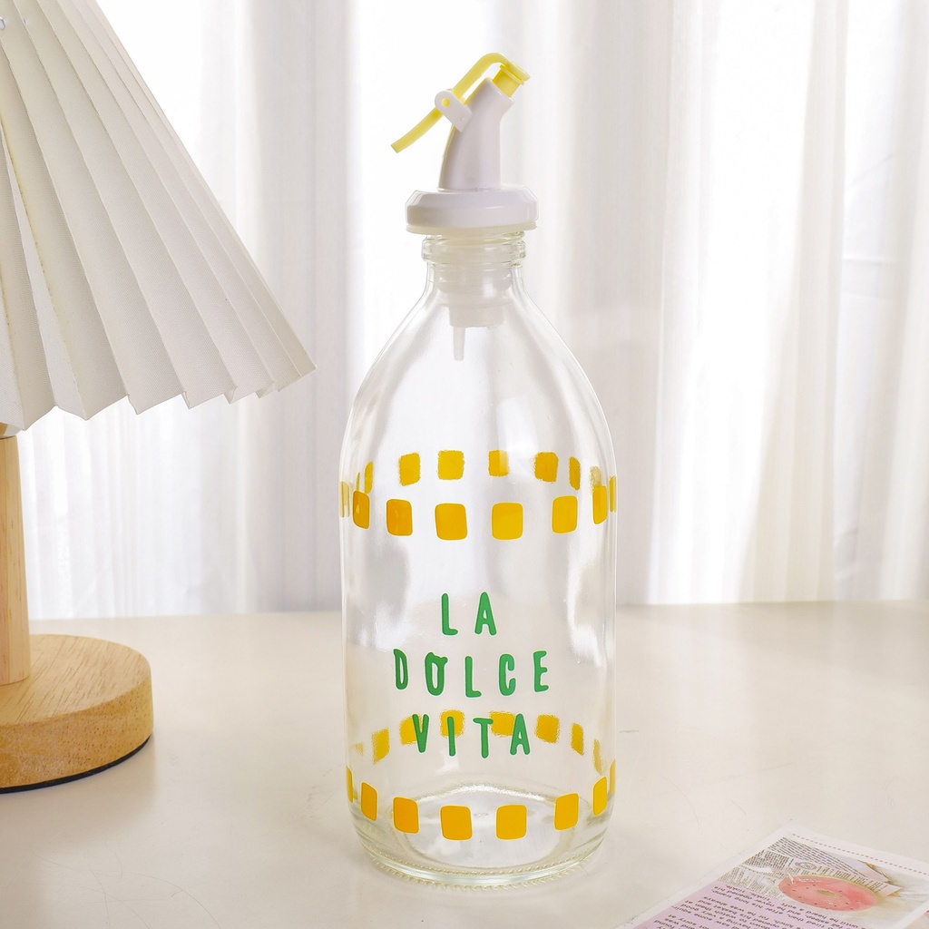 HS-YH6001Small Block Letter Glass Oil Bottle 500ml