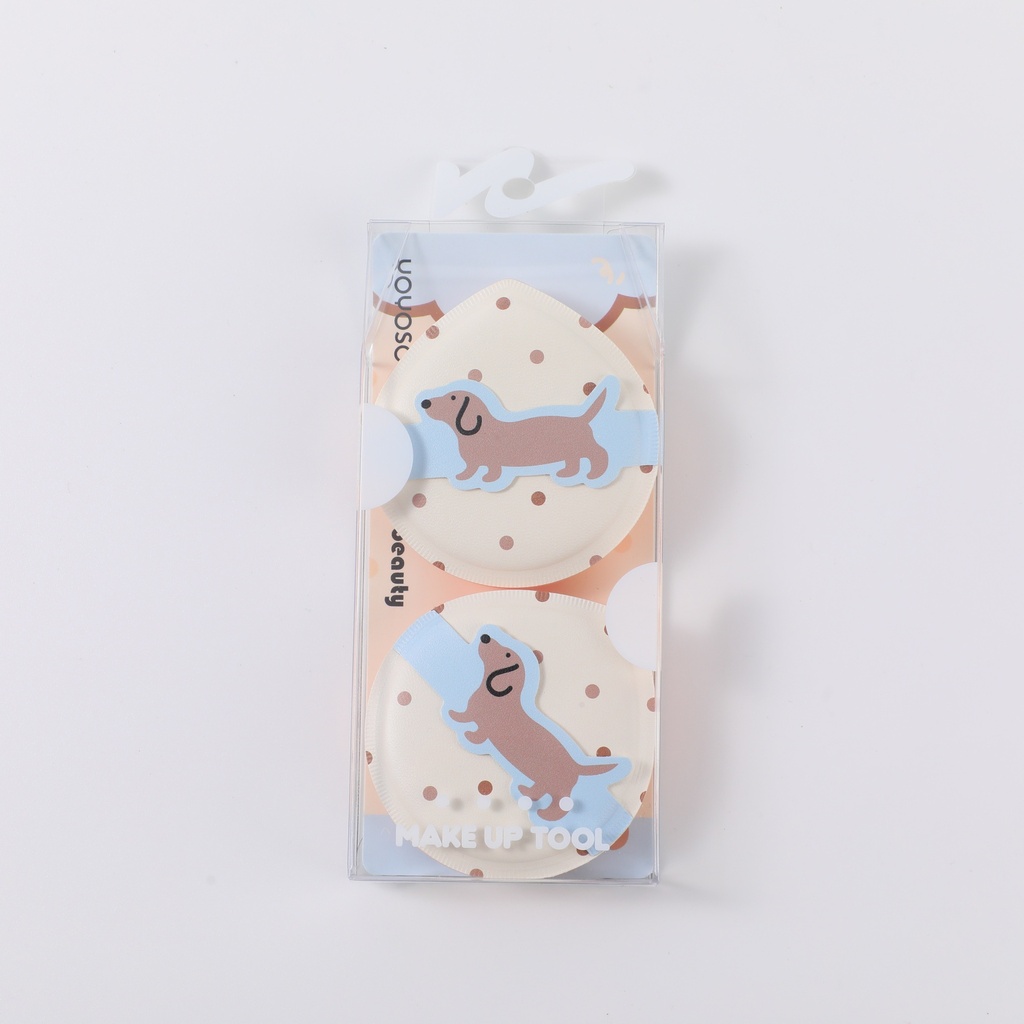 Dachshund Series - Clear Marshmallow Puff 2pcs