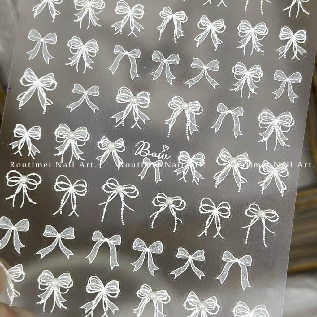 Lace Bow Nail Stickers