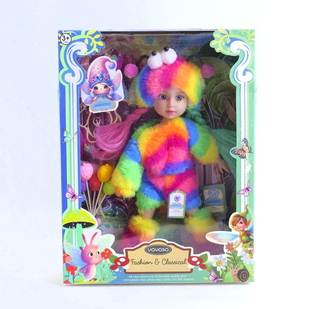 QJ183 Plush Doll Series – 12-Inch 12-Joint Butterfly Fairy Doll