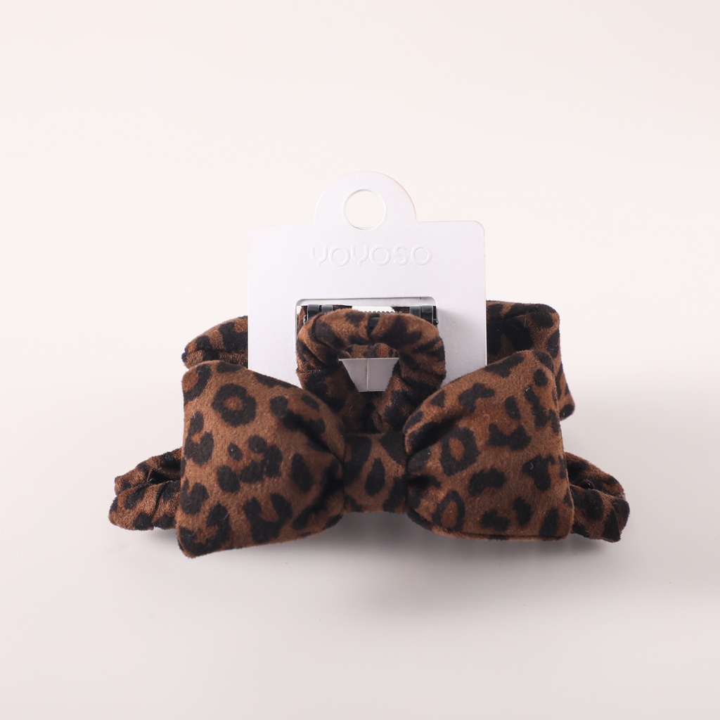 Coffee Leopard Series – Fabric Claw Clip – 13cm