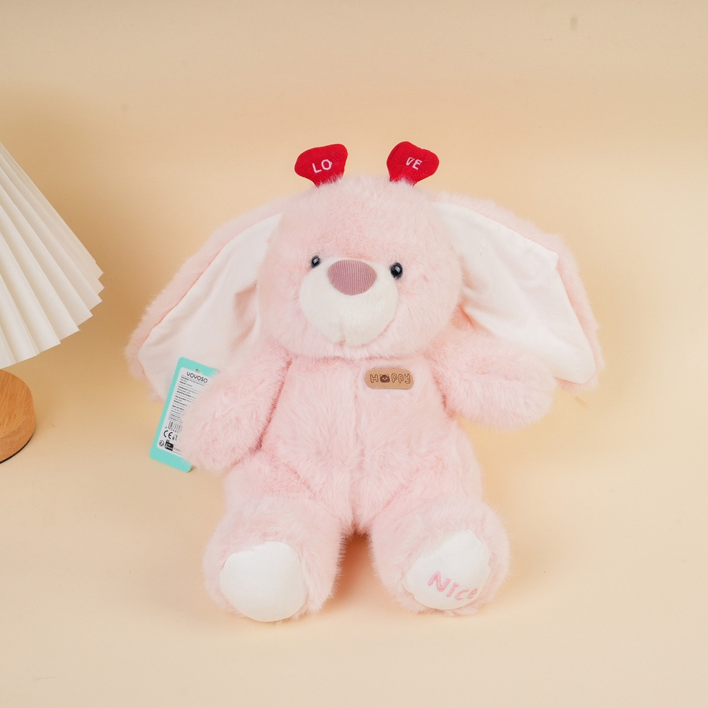 HY-MR8006 Pink Heart Bunny Plush Doll-23cm