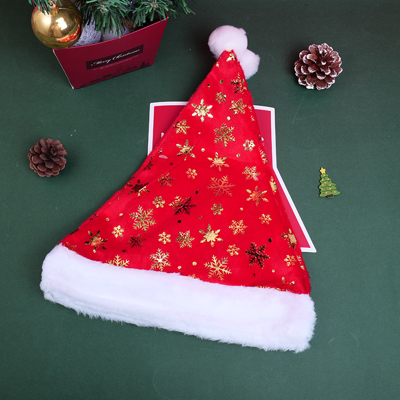 Snowflake Christmas Hats 2PCS (Gold)