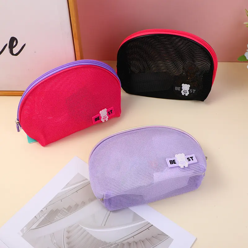 Holiday semicircle cosmetic bag