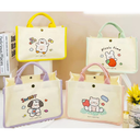 Horizontal canvas tote bag (happy cute s