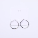 Half zircon hoop earring