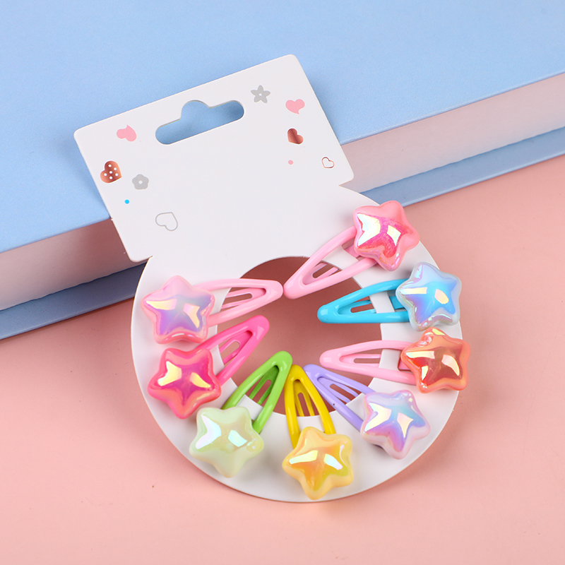Colourful pentagram children's hair clip