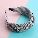 Simple checkered fabric hair band-4